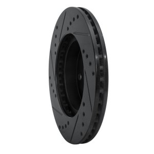 Toyota Prius Brake Rotor (1) - Front Right - R1 Concepts - Drilled & Slotted - Black - `01-`03